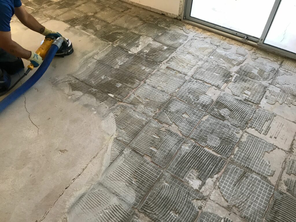 dustram vacuum capturing tile dust
